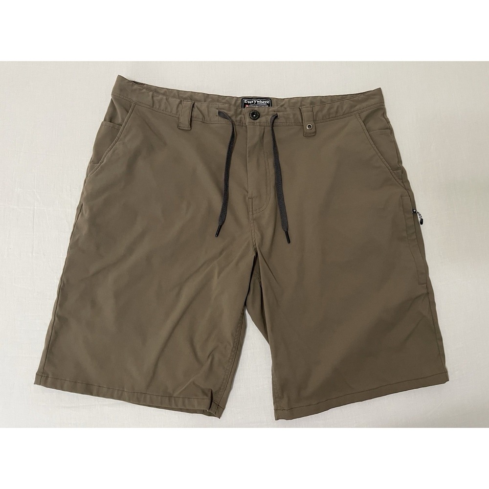686 Everywhere Shorts Mens 38 Brown Outdoor Hiking Hybrid Stretch Pocket